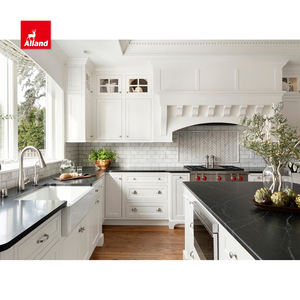 Allandcabinet Classical American Framed White Kitchen Cabinet Cheap Price Shaker Cupboards With Island For Home Improvement