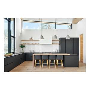 CBMMART luxury customized design cabinet set home improvement modern modular matte wood kitchen cabinets