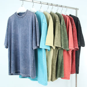 Mens clothes oversize tshirt heavyweight cotton blank acid wash t-shirt custom graphic vintage t shirt
