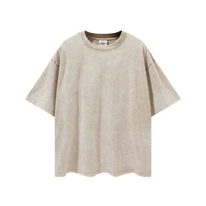 Men Clothes Oversize T-shirt Heavyweight Cotton Blank Acid Wash T-shirt Custom Graphic Vintage T Shirt