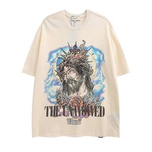 Mens clothes oversize tshirt heavy weight cotton blank acid wash t-shirt custom graphic vintage screen printing t shirt