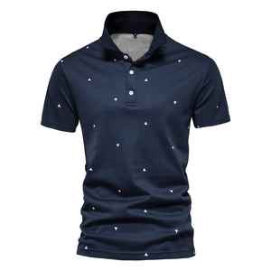 2022 New Summer Triangle Printed POLO Shirts for Men Short Sleeve Brand Men's Polos Casual Social Men clothes