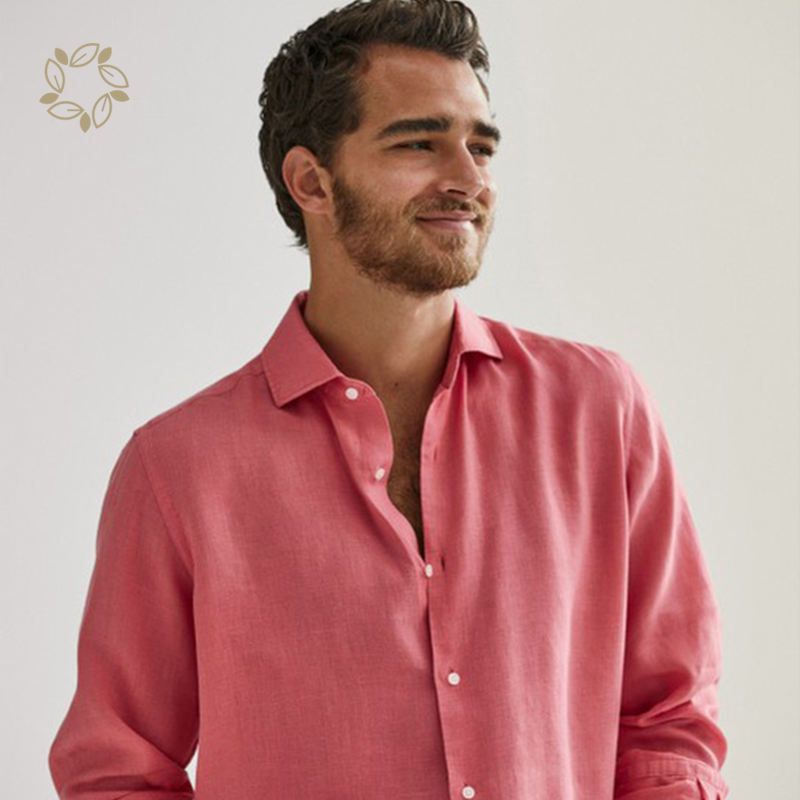 Spring Plain Dyed Men's Shirts 100% Organic Hemp Man clothes Natural Long Sleeve Hemp Business Shirts men's hemp shirt