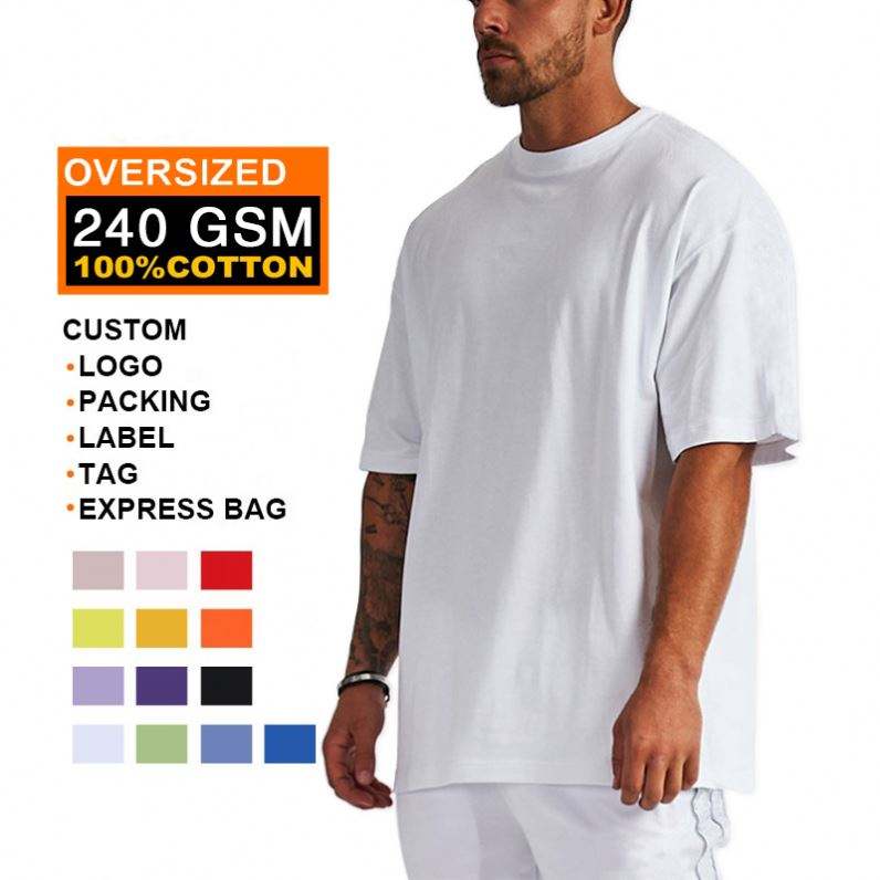 Custom men clothes blank 100% cotton t-shirt men's oversized tshirt print logo custom embroidered t shirt