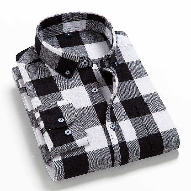 2021 Spring Autumn Plaid Shirt Men Cotton New Male Casual Long Sleeve Shirt High Quality Man Clothes
