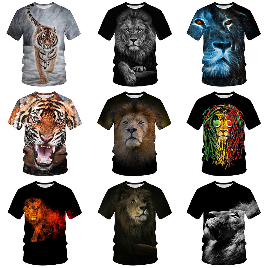 New Lion 3D Printed Shirt for Men 3D Digital Printing tshirt Man Clothes All Over Print T-shirts Animal Graphic Custom Clothing