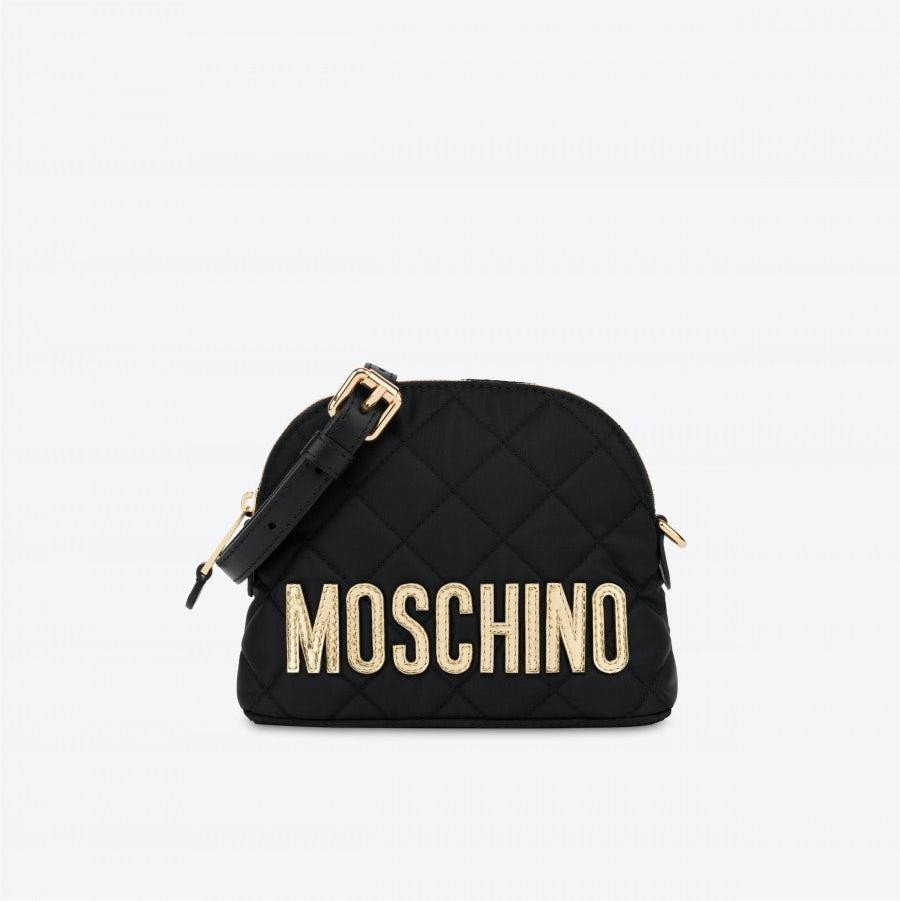 QUILTED SHOULDER BAG WITH LOGO