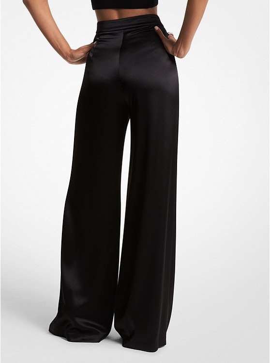 Satin Wide-Leg Pants