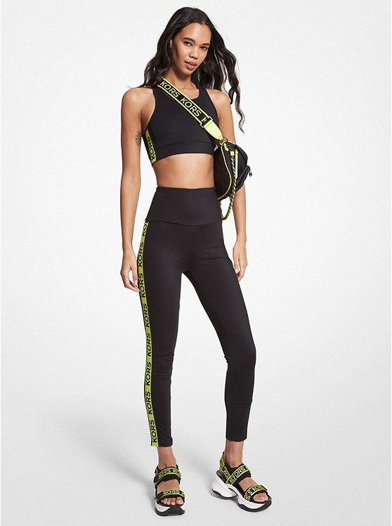 Logo Tape Stretch Nylon Leggings