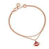 DIVAS' DREAM bracelet in 18 kt rose gold, with 18 kt rose gold pendant set with carnelian