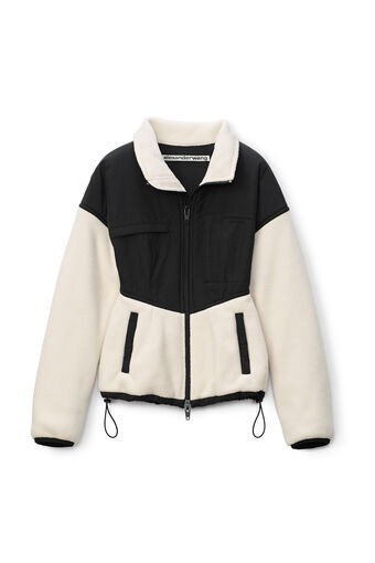 sculpted jacket in teddy fleece