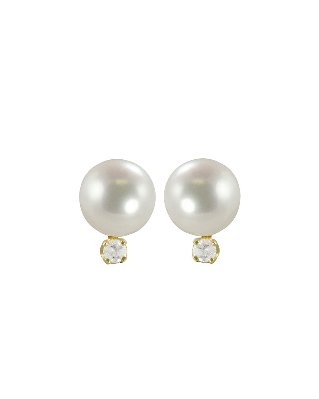 14K Diamond Akoya-Pearl Studs
