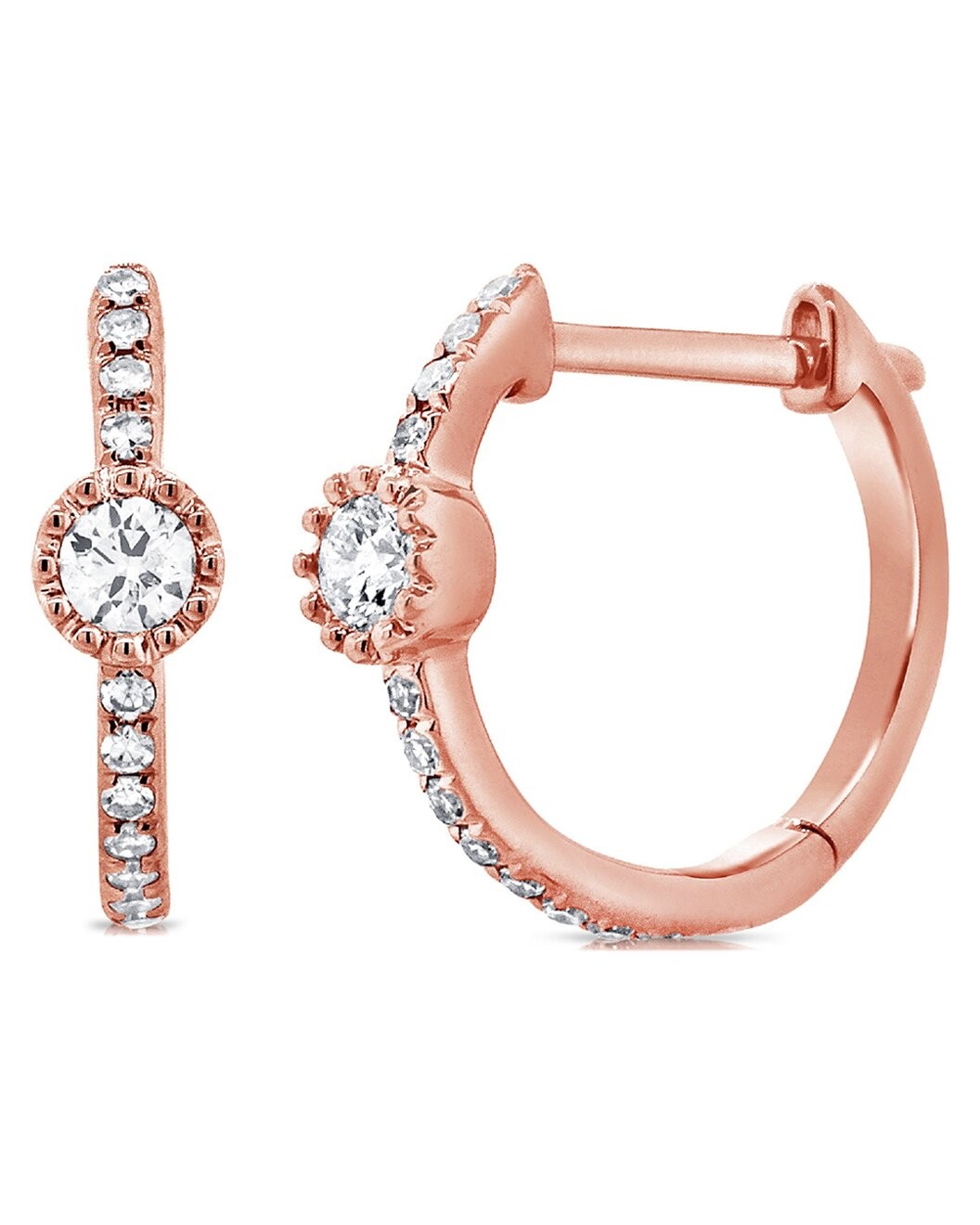 14K Rose Gold 0.20 ct. tw. Diamond Huggie Earrings