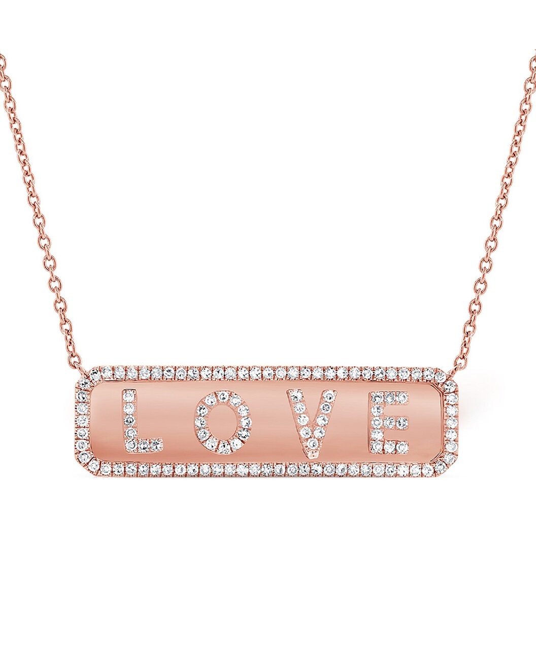 14K Rose Gold 0.37 ct. tw. Diamond Bar Necklace