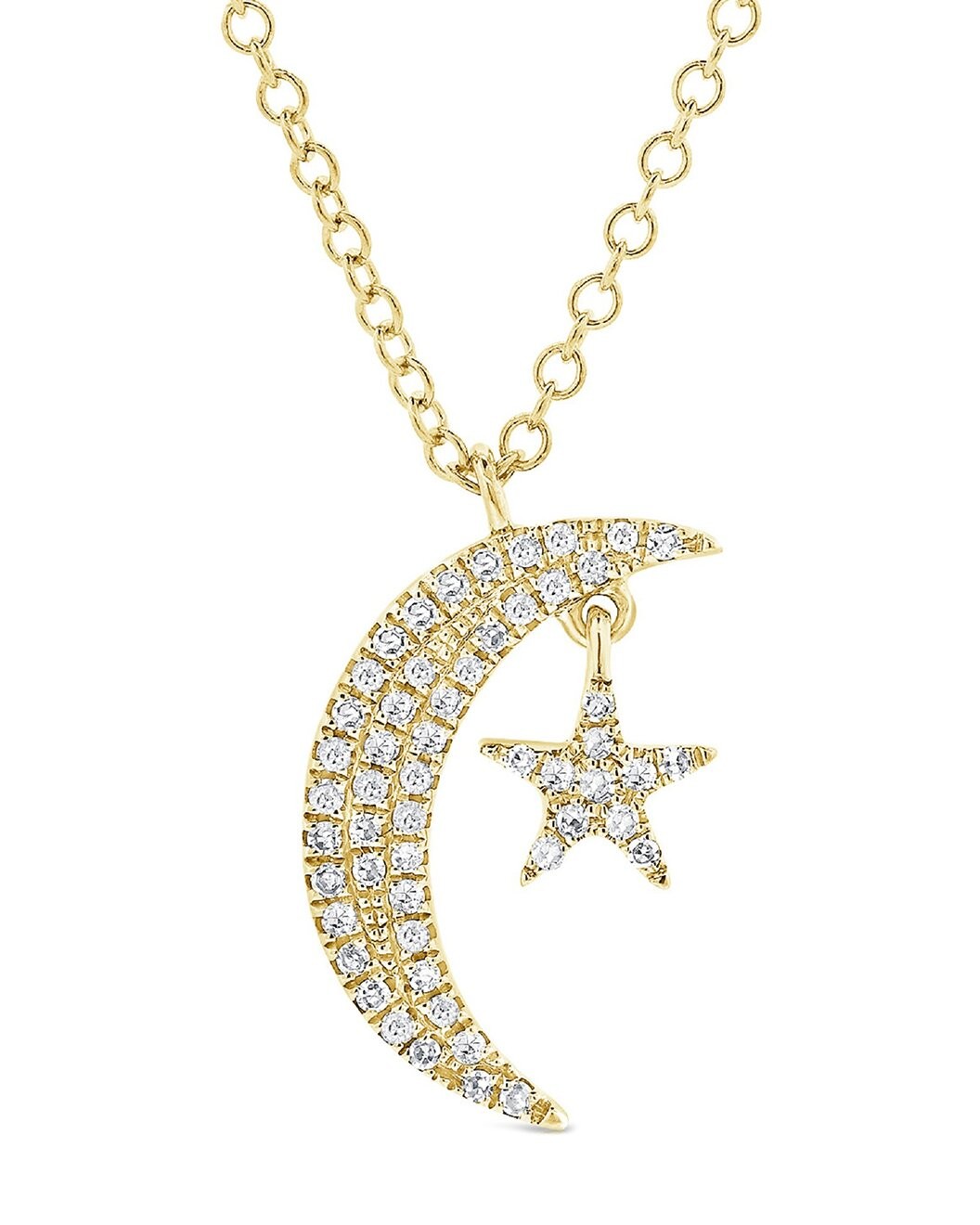 14K Diamond Celestial Pendant