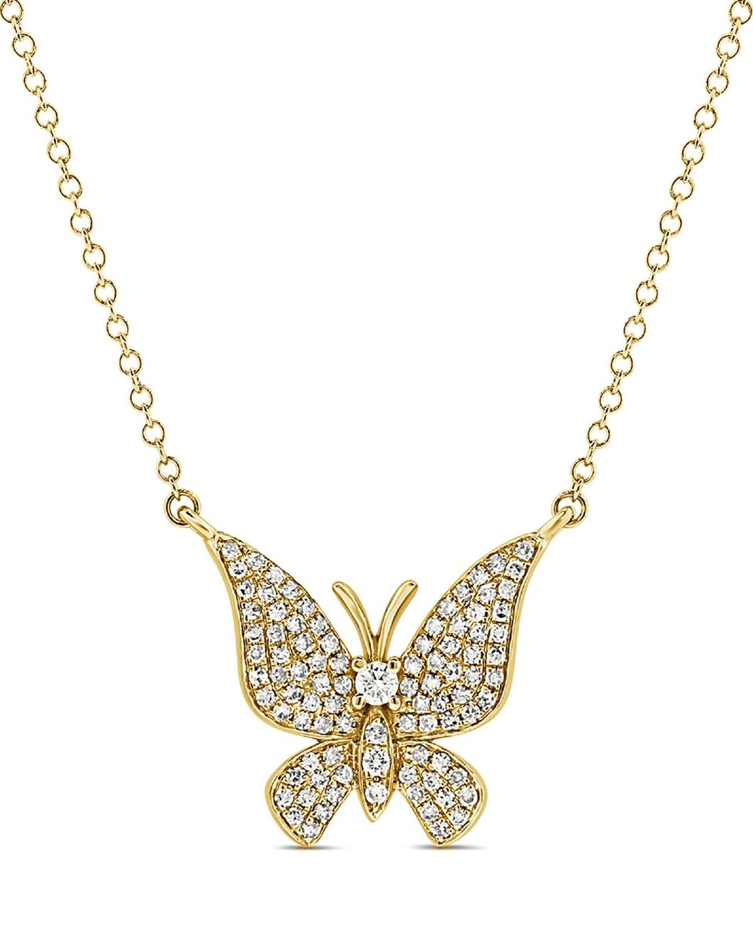 14K 0.30 ct. tw. Diamond Butterfly Necklace