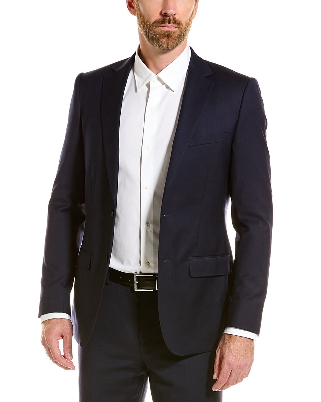 Porto Wool-Blend Suit with Flat Front Pant