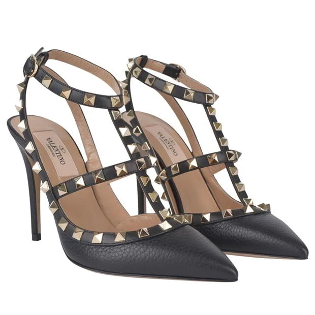 ROCKSTUD ANKLE STRAP HEELS