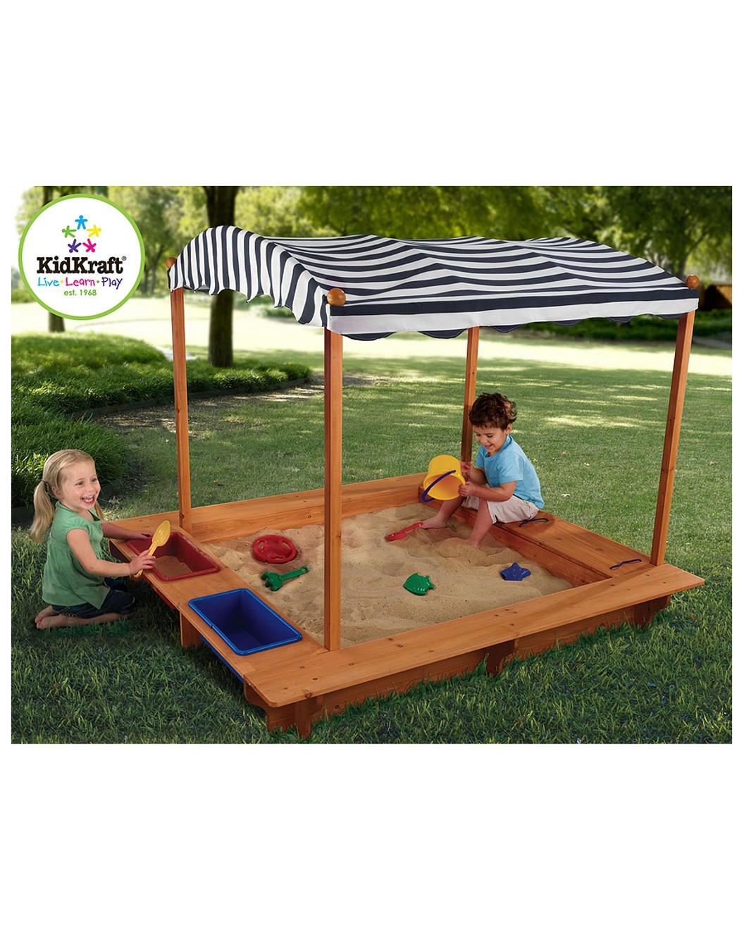 Outdoor Sandbox with Canopy
