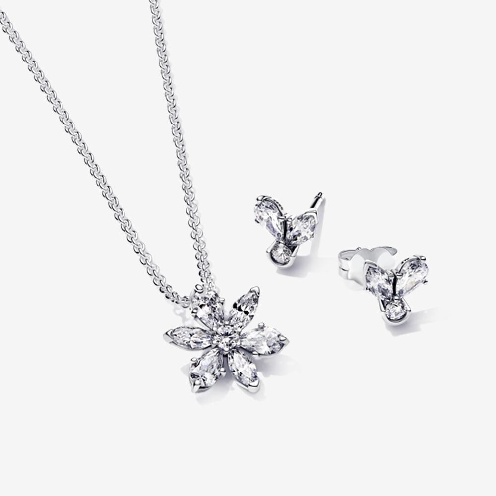 Herbarium Cluster Necklace and Earrings Set