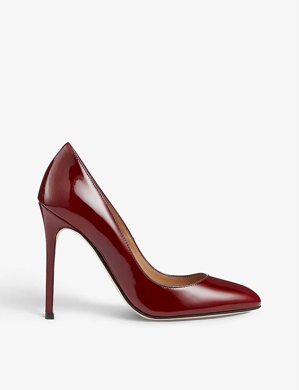 Ivone round-toe patent-leather court shoes
