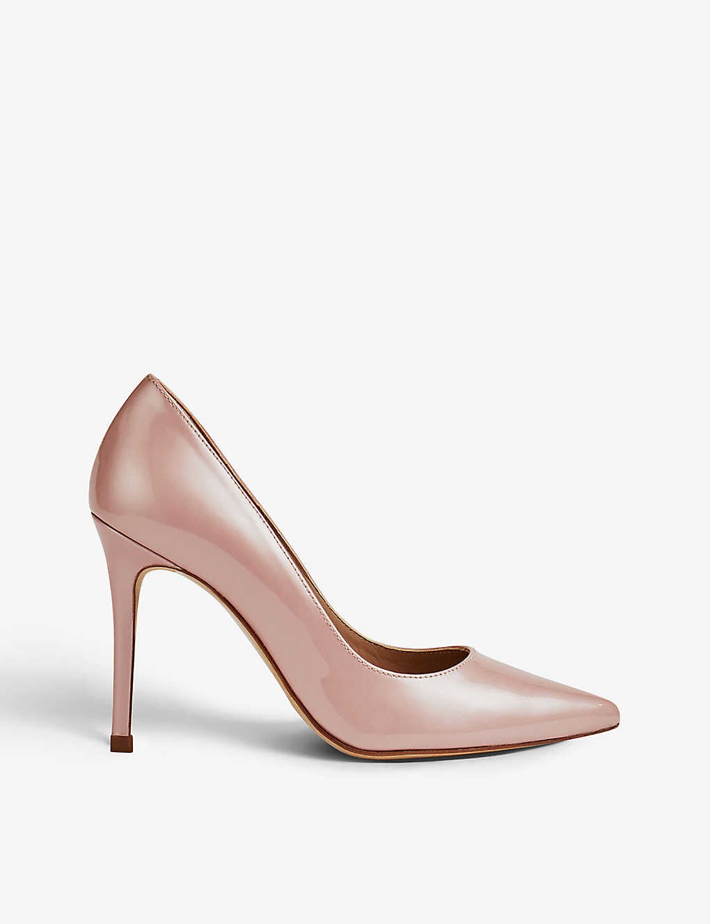 Fern pointed-toe pearlescent patent-leather courts