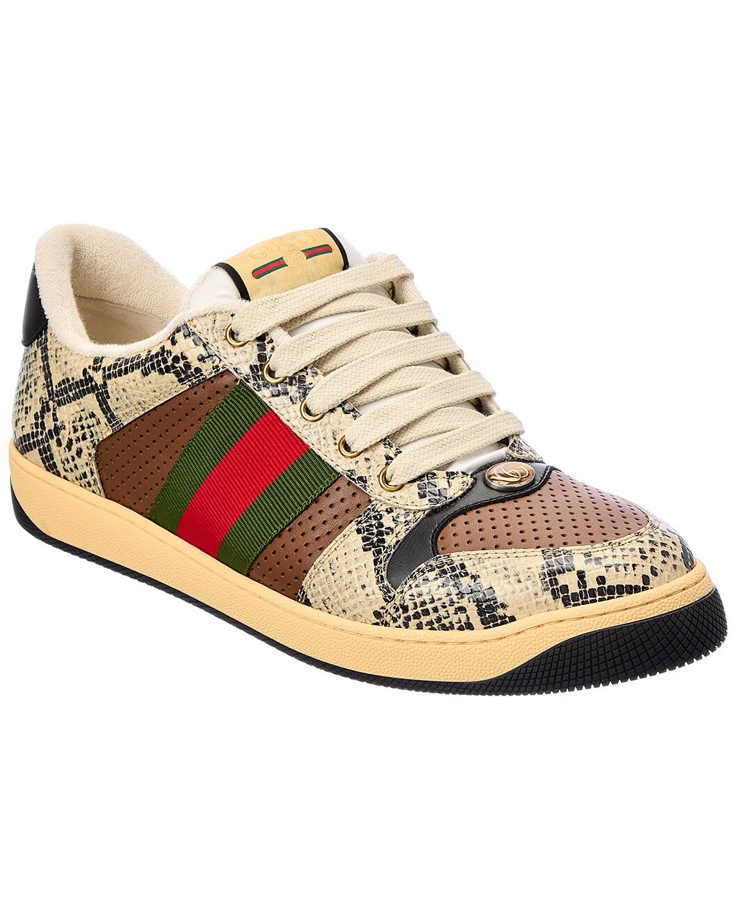 Screener Python-Embossed Leather Sneaker