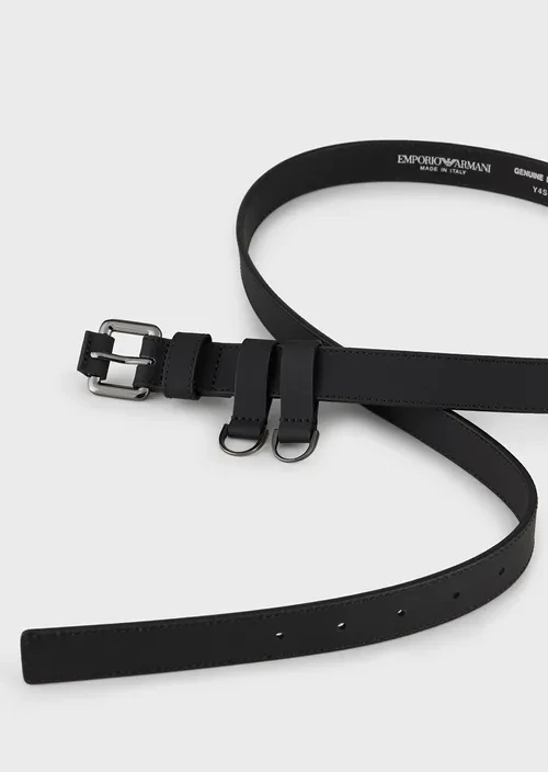 Rubberised leather belt with hooks