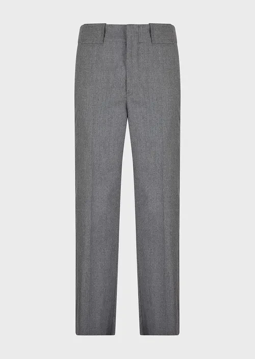 Wool and cashmere trousers with oversized belt loops