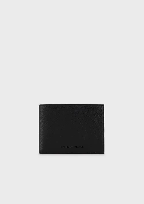 Tumbled leather horizontal-design wallet