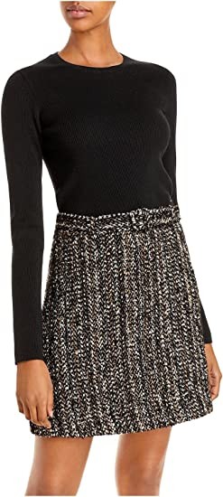 Theory Women's Long Sleeve Knit Combo Dress