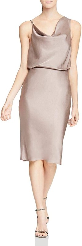 HALSTON Women's Cowl Satin Dress