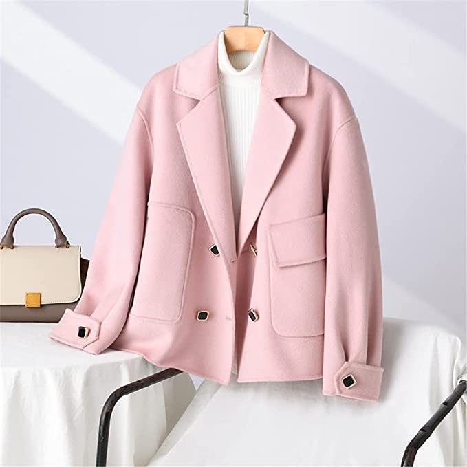 Winter Double-Sided Wool Coat Women Short Fashion Loose Tweed Jacket Lady Outerwear Jackets Trendy Clothes