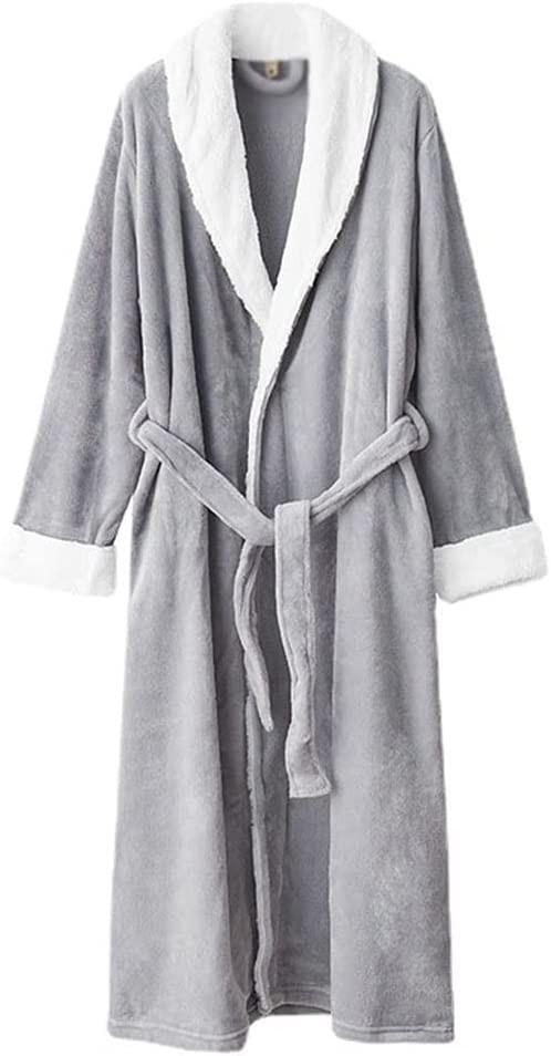 CZDYUF Bathrobe Men's Pajamas Oversized Autumn/Winter Home Robe Thicken Warm Bathrobe Thicken Homewear