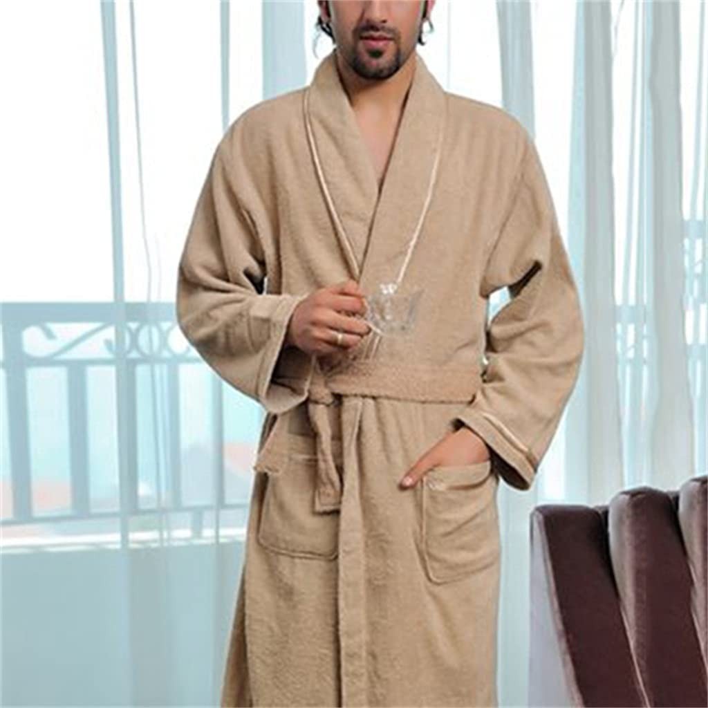 CZDYUF Bathrobe Men's Autumn and Winter Casual Pajamas Soft Bathrobes Men's Pajamas Home Service