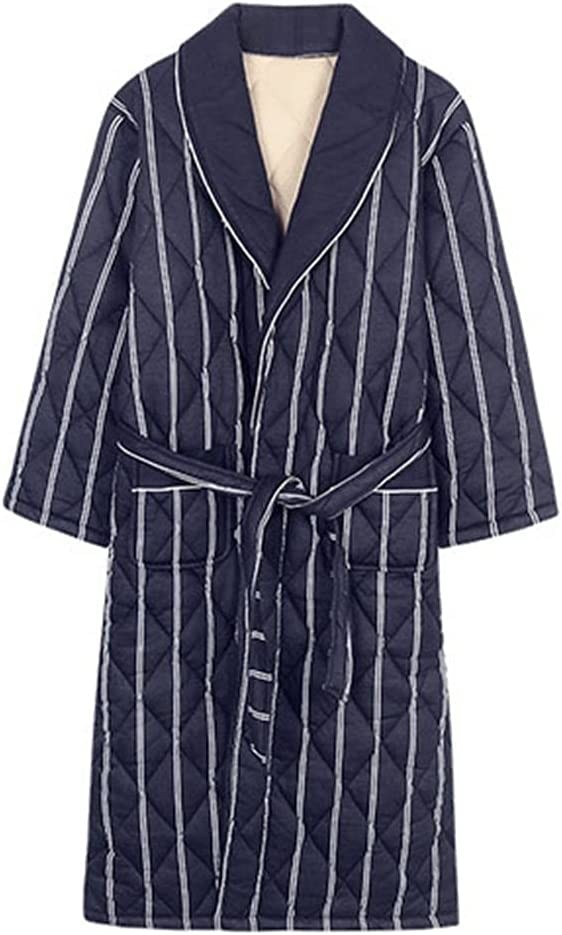 bathrobe Bathrobe Men's Winter Three-layer Quilted Pajamas Men's Loose and Warm Plus Size Home Service