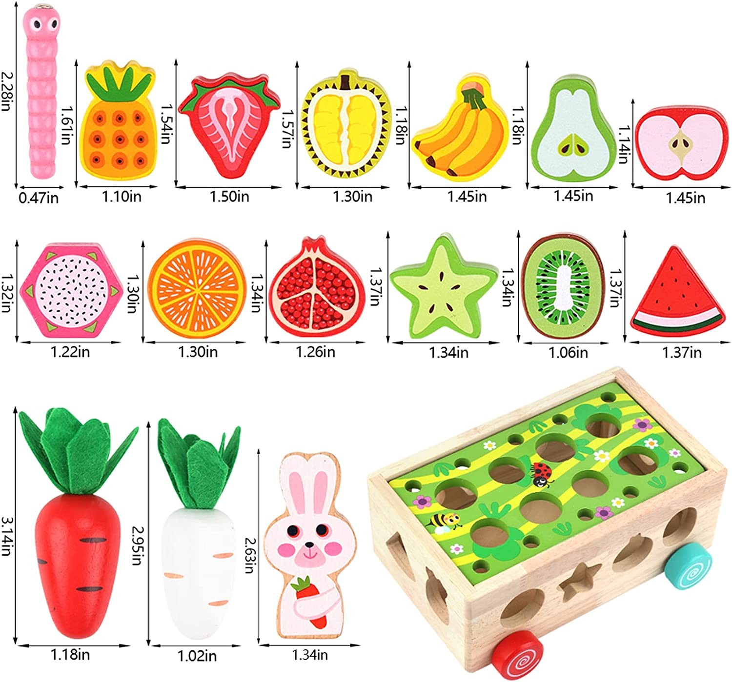 Toddlers Montessori Wooden Educational Toys for Baby Boys Girls Age 2 3 4 Year Old, Shape Sorting Toys Gifts for Kids 2-4, Wood Preschool Learning Fine Motor Skills Game