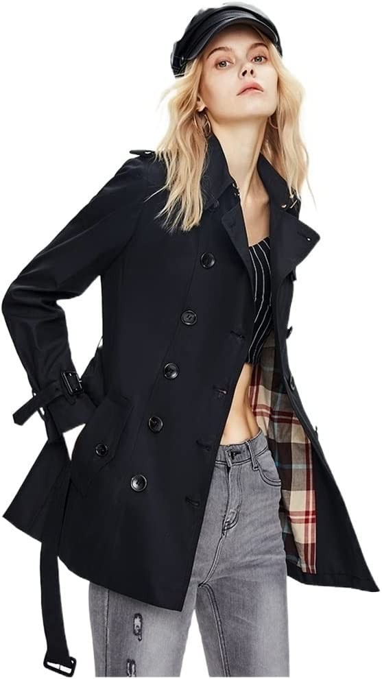 Spring and Autumn Temperament was Thin Short Double-Breasted Trench Coat Women's Jacket
