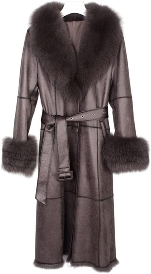 CCBUY Winter Women Long Coat Female Outerwear Fashion Leather Jacket Lined Slim Collar Ladies