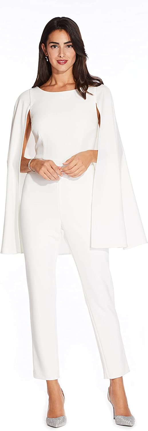 Adrianna Papell Women's Knit Crepe Cape Jumpsuit
