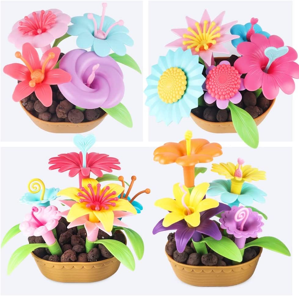 CENOVE Toddler Toys Gifts for 3 4 5 6 7 Year Old Girls and Boys,Flower Garden Building Toy STEM Educational Activity Preschool Boys Girls Toys Age 3-6(130 Pcs)
