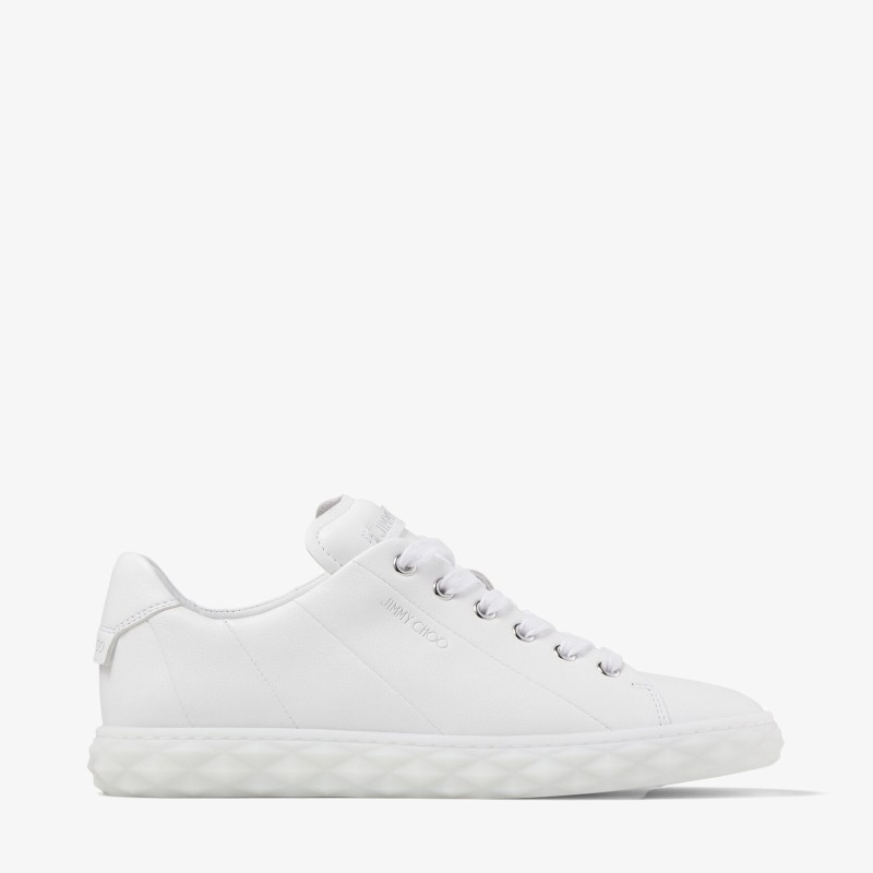 White Nappa Leather Low-Top Trainers
