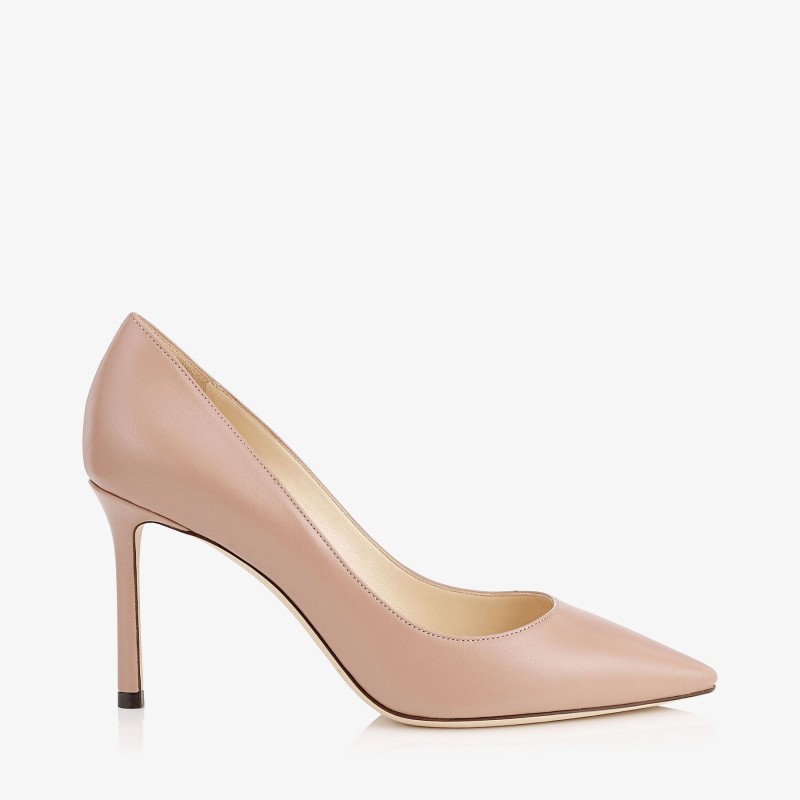 Ballet Pink Kid Leather Pointed Pumps