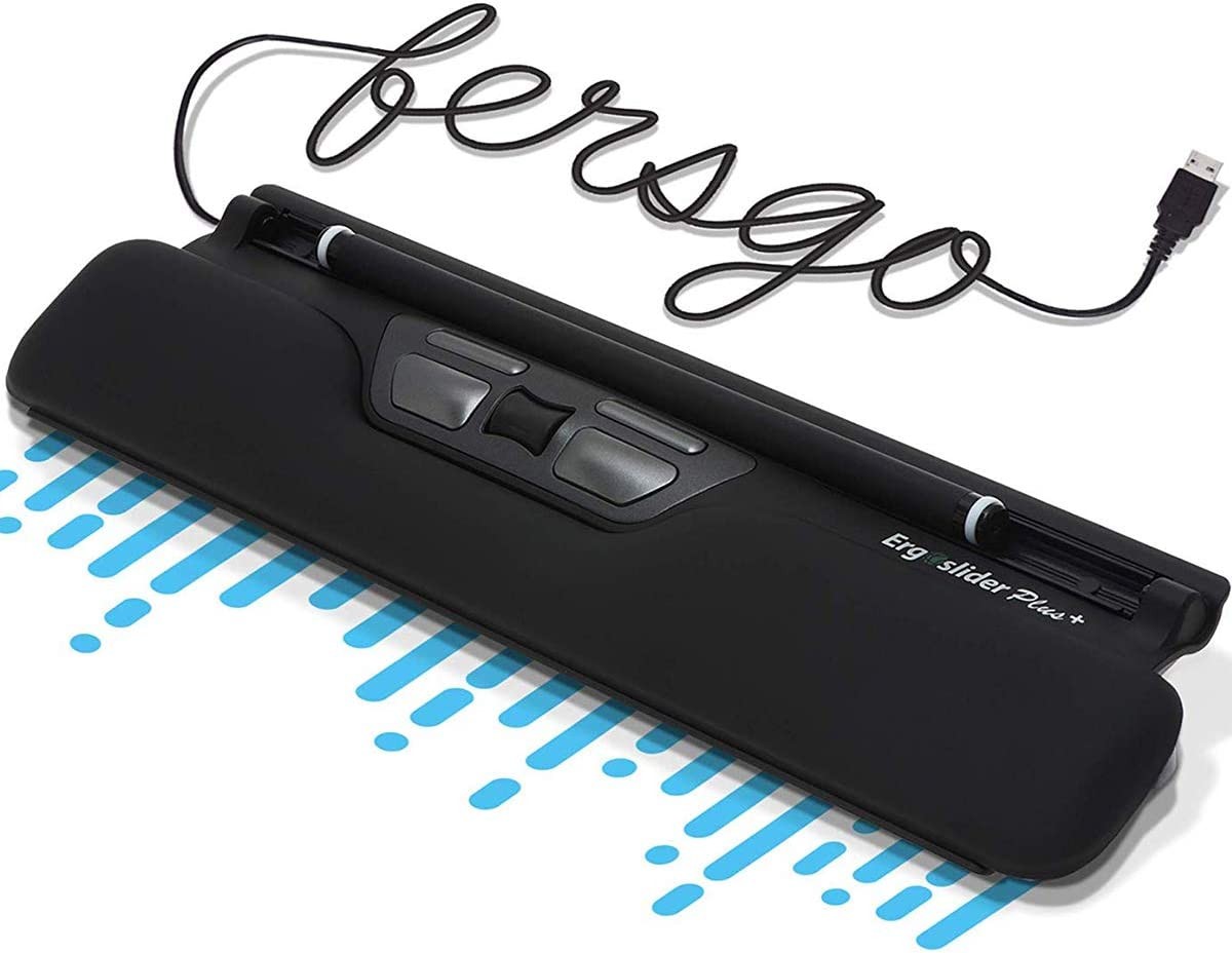 Ergoslider Plus SE: Ergonomic Mouse with Roller-Bar for Precision Computer Cursor Control. USB Powered, 5 Button Central Pointing Device. Relieve Wrist