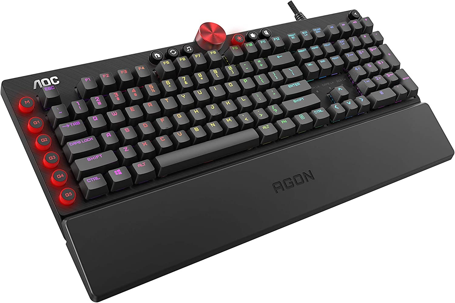 Agon Tournament-Grade RGB Gaming Mechanical Keyboard, Cherry MX Blue Switches, NKRO, Dedicated Macro