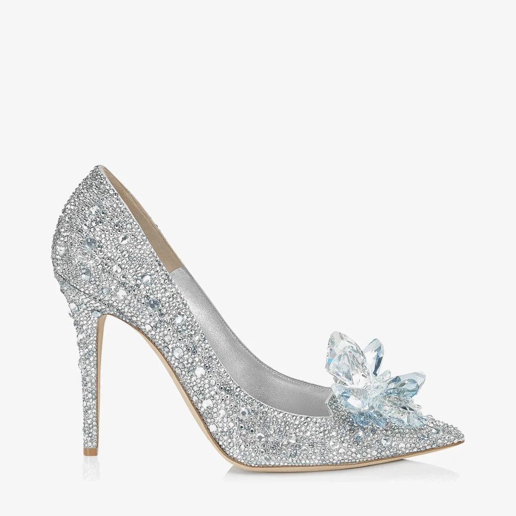 Crystal Covered Pointy Toe Pumps