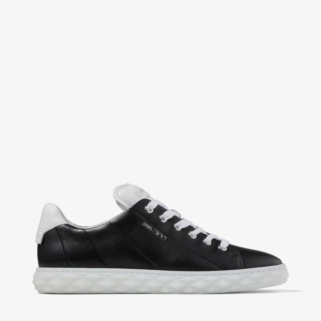 Black Nappa Leather Low-Top Trainers