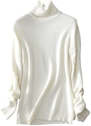 FULBHPRINT Women Cashmere Turn-Down Collar Solid Thicken Winter Warm Pullovers Sweater