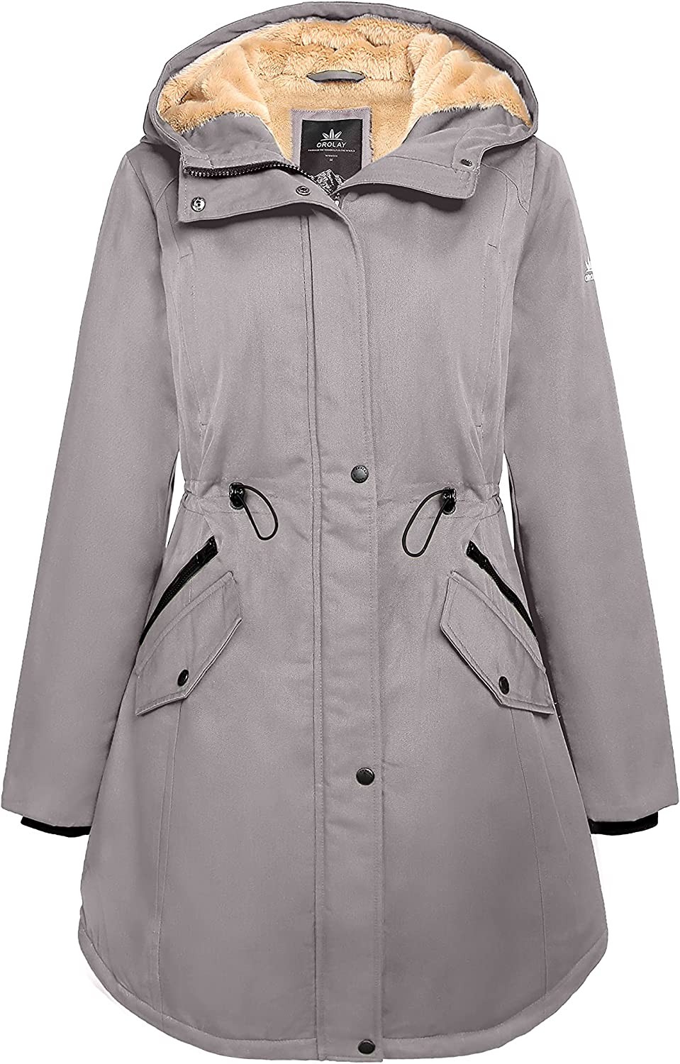 Orolay Women's Thicken Fleece Lined Parka Winter Coat Hooded Jacket with Pockets
