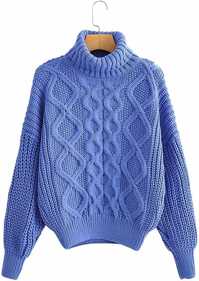 Sweater Women Vintage Knitted Pullover Winter Neck Female Clothing